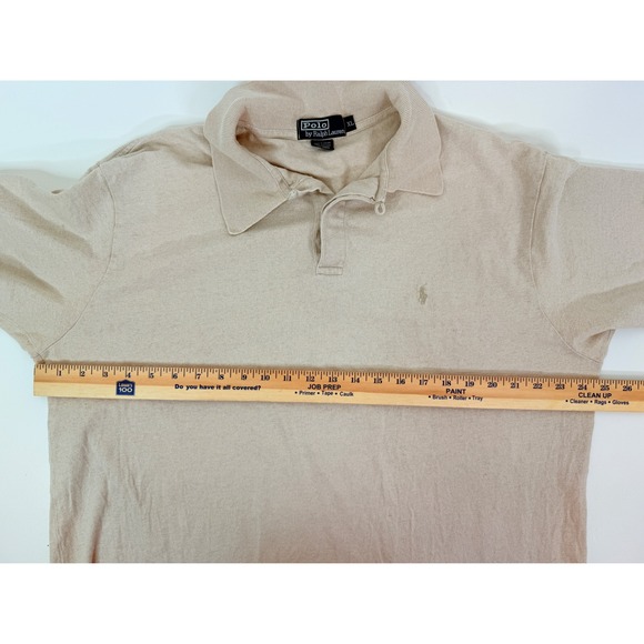 Polo Ralph Lauren Polo Shirt Mens XL Linen Blend Pony Tan - Picture 4 of 10